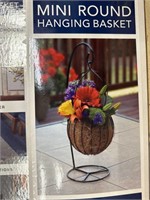 Mini round hanging basket 18-1/2” tall