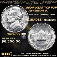 ***Auction Highlight*** 1960-p Jefferson Nickel Ne