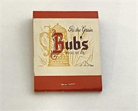 Vintage Bub's Beer Unused Matchbook Jen's Tavern
