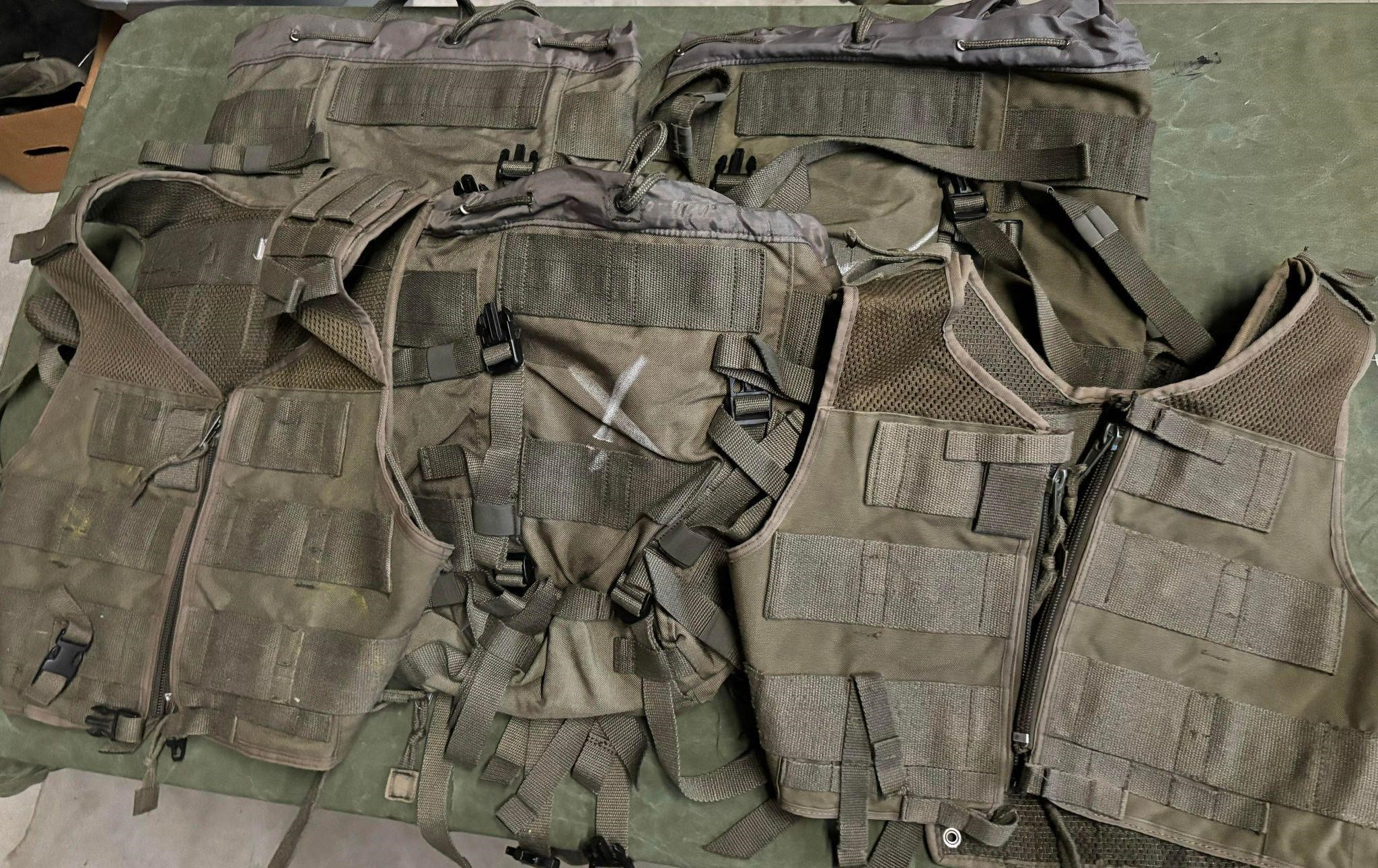 Austrian military gear vest and bags