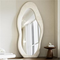 71"x30" Irregular Mirror Full Length, White
