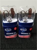 Two 5 piece barbasol grooming sets