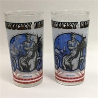 2 Vintage 1976 Kentucky Derby Glasses