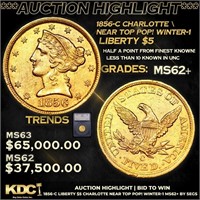 ***Auction Highlight*** 1856-c Gold Liberty Half E