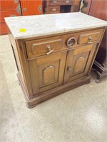 Victorian wash stand with marble top. 30” x 16”