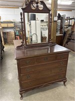 Antique mahogany dresser with mirror. It matches