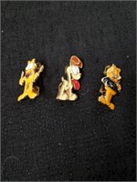 Three collectible Garfield pins