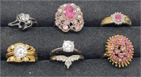 (7) Costume Jewelry Rings