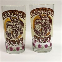 2 Vintage 1977 Kentucky Derby Glasses