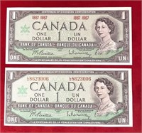 1967 Canadian Centennial $1 bills.