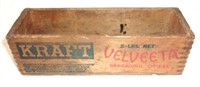 Vintage wooden Velveeta cheese box.