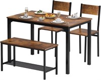 Dining Table Set in Rustic Brown
