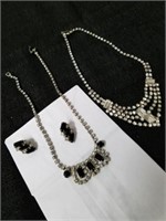 Two beautiful vintage necklaces with rhinestones