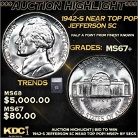 ***Auction Highlight*** 1942-s Jefferson Nickel Ne