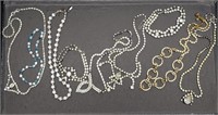 (9 pc) Rhinestone Necklaces & Bracelets