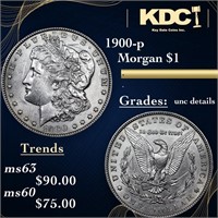 1900-p Morgan Dollar 1 Grades Unc Details