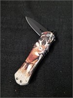 New 4.5 inch deer ABS handle pocket knife