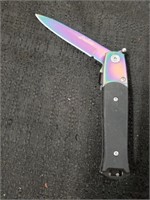 New 4-in stiletto rainbow pocket knife