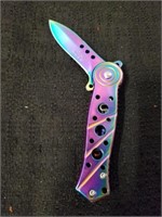 3.75 inch sky blade rainbow pocket knife