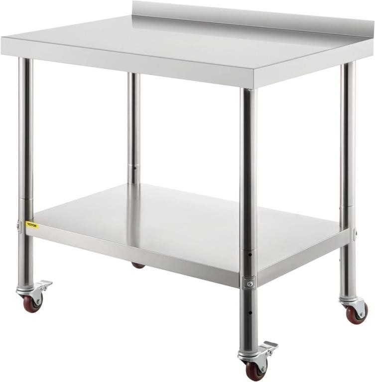 VEVOR Stainless Steel Prep Table, 30 x 24 x35"