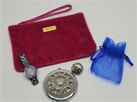Armitron Watch, Compact, Ring, & Ipsy Clutch
