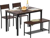 SDHYL Dining Table Set for 4, 43" Set, Walnut