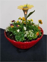 Super cute planter pot with yellow solar powered