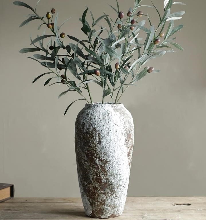 Rustic Ceramic Flower Large Vase, Tall Vase