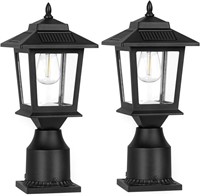 Mancra Solar Post Lights Outdoor, 2 Pack