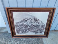 1975 Fairbanks Alaska Etched Marble Picture