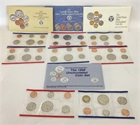 4 U.s. Mint Sets 1990, 1991, 1992, 1998