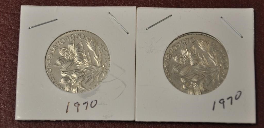 2 - 1970  Canadian dollar coins