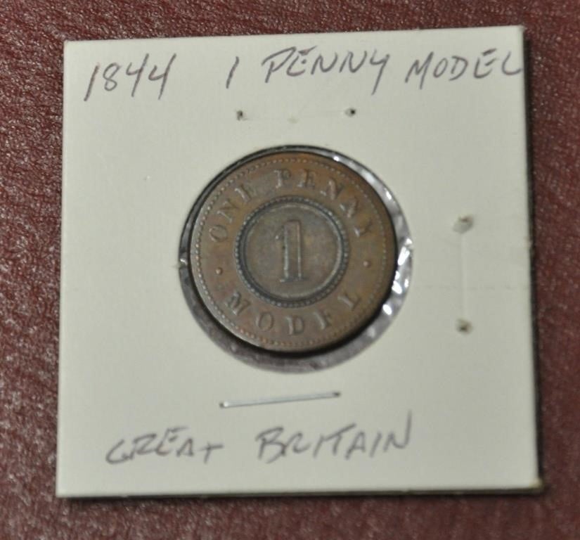 1844 Great Britain penny model