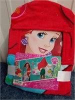 New Disney princess hooded towel wrap 22 x 51 in