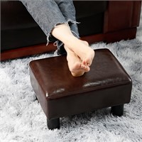 Brown PU Leather Modern Footstool