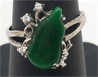 Sterling Silver Jade Ring