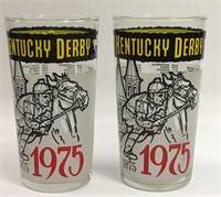 2 Vintage 1975 Kentucky Derby Glasses