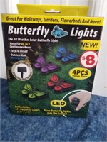 New four piece solar powered butterfly lights