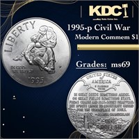 1995-p Civil War Modern Commem Dollar $1 Grades ms