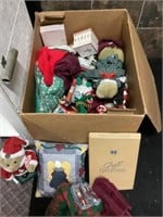 Box of miscellaneous Christmas decor