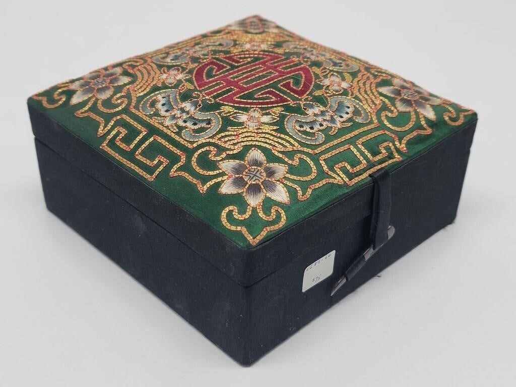 Geometric Asian Cloth Trinket / Jewelry Box