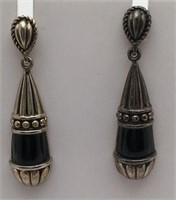 Sterling Silver Onyx Stone Earrings
