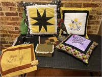 Quilted pillows and handmade decor