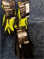 Three new packs of extra large work gloves