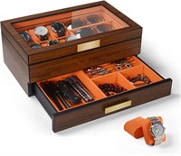 Men\'s Luxury Wood Watch Box Organizer