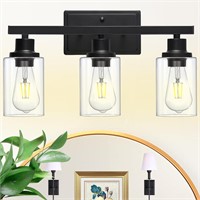 3-Light Black Vanity Wall Lamp