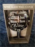 New wine glass wall clock box is 12.25 in tall