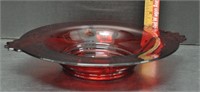 Vintage red glass bowl, see pics