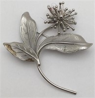 Beau Sterling Silver Flower Pin