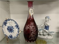 Vintage Collectibles Ruby Decanter and More